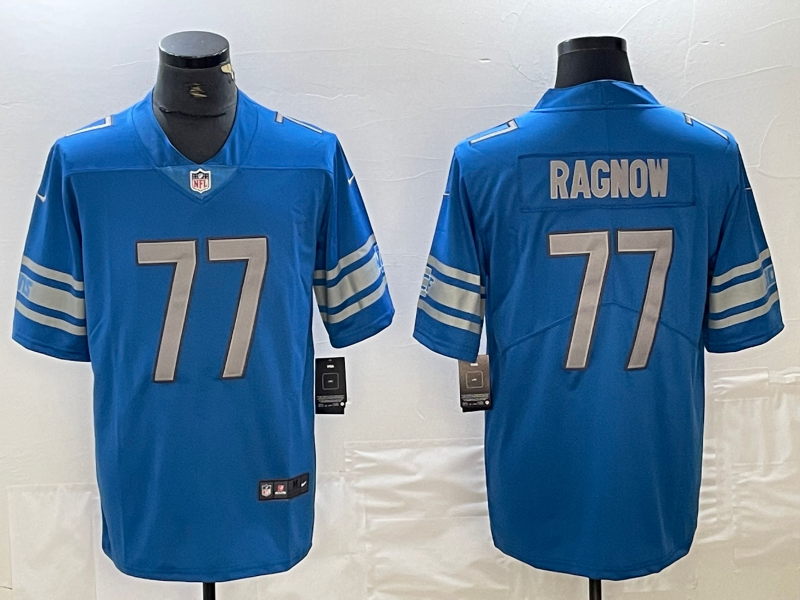 Men's Detroit Lions Frank Ragnow #77 Blue Jersey